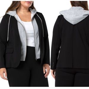 Plus Size Liverpool Los Angeles Removable Hood Blazer Size 3X